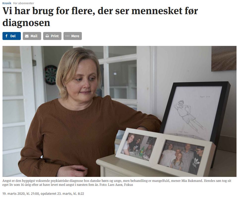 Kronik i Kristeligt Dagblad - mennesket før diagnosen